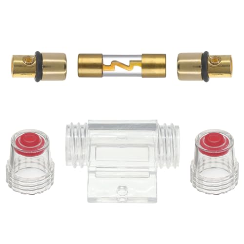 VEXUNGA 4-8 Gauge AWG Inline 50 Amp Fuse Holder with 50A AGU Fuses for Car Audio Alarm Amplifier Subwoofer in-line Fuse Holders (50Amp) - size: 50A