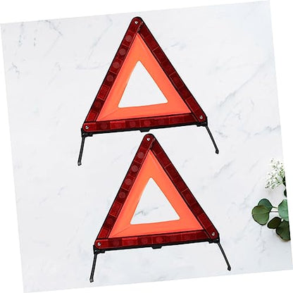Ipetboom 2Pcs Warning Triangle Kit Reflective Emergency Sign for Roadside Safety Collapsible Design for Easy Storage for Vehicles and Motorcycles