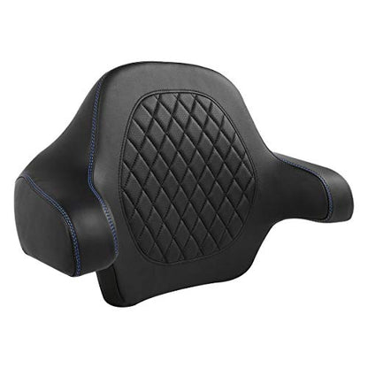 C.C. RIDER Black Diamond Sissy Bar - Wrap-around King Chopped Trunk Backrest Pad fit for Harley Touring Tour Trunk Road King FLHR Street Glide FLHX Road Glide FLTRX 2014-2024 - color: 04# Blue Passenger Backrest