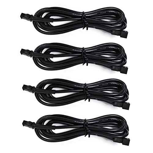 RGB LED Extension Cables, 4PCS 5 Feet Extension Cables and 2PCS 3 Way Y Splitter for Motorcycle LED Strips, Underglow Neon Accent Light Kit, Rock Light Extension Wire Cord
