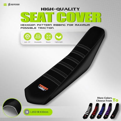 Ribbed Electric Bike Seat Cover Compatible with Tutti Soleil 01 - Non-Slip Waterproof Rubber Seat Cushion Protector (Black) - color: Black