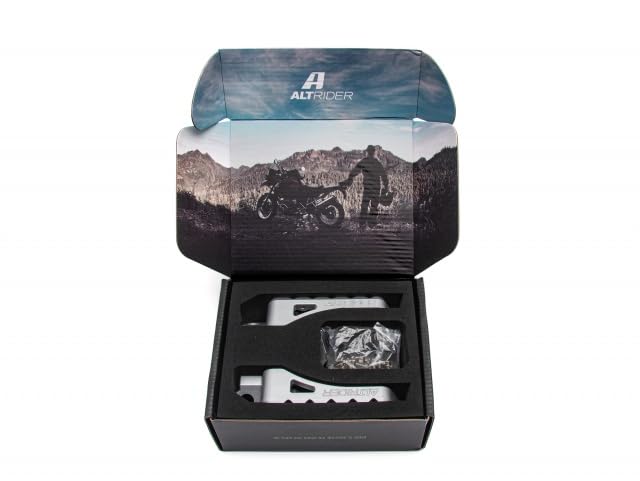 AltRider Adventure II Foot Pegs Compatible With BMW R 1200/1250 / 1300 GS/GSA - Heavy Duty Design - Boot Friendly, High Traction Cleats for Stability & Grip - Adjustable Camber & Height - Silver - color: Silver, size: Adventure II (58mm x 122mm)