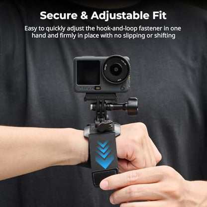 SMALLRIG Wrist Strap Mount for GoPro Hero 13/12/11/10/9 Black, for DJI Osmo Nano Action 6/5 Pro/4/3, for Insta360 X5/4/3/Ace Pro 2, for AKASO, with Ball Head Adapter Base - 5723 - style: Wrist Strap