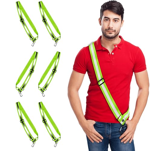 Reflective Sash for Walking at Night Adjustable Safety Sash for Men Women Kids Reflective Belt Sash for Running Walking Biking - color: 6 Sashes