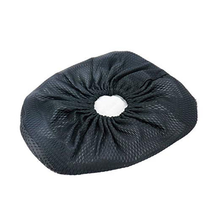 Modengzhe 3D Mesh Moped Seat Cover Heat Insulation Soft Sitting Pad Cushion for Scooter Electric Bike Round Triangle Seat (Black)