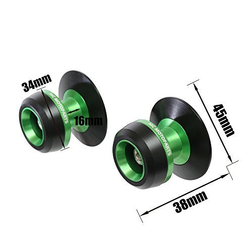 MC MOTOPARTS Twall 6MM CNC Swingarm Spools Compatible with DAYTONA 675 2006-2010 06 07 08 09 10 (Green) - color: Green