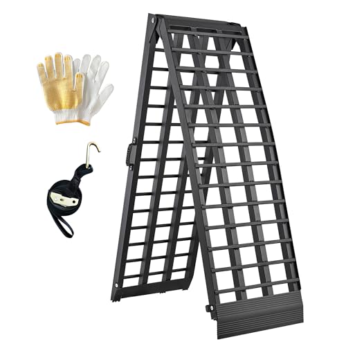 10ft Motorcycle Ramp 1500LBS Capacity, 120"x17.7" Black Truck Ramps, Loading Ramps for Pick Up Motorcycle, ATV, UTV, Dirt Bike, Lawn Mower, Golf Cart, Garden Tractor - size: W:17.7"