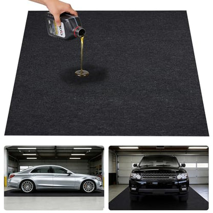 Grefinity Garage Floor Mat，8.9’x 22' Oil Spill Mat Heavy Duty Under Car Mat for Garage & Driveway, Protects Against Oil, Chemicals & Stains with TPE Anti-Leak Backing, Reusable & Washable - size: 8.9’x 22'