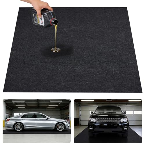 Grefinity Garage Floor Mat，7.5'x 20' Oil Spill Mat Heavy Duty Under Car Mat for Garage & Driveway, Protects Against Oil, Chemicals & Stains with TPE Anti-Leak Backing, Reusable & Washable - size: 7.5'x 20'