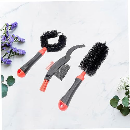 Yardwe Chain Brush Set Ergonomic Bike Chain Cleaner Kit Compact Red Cleaning Brushes for Efficient Lightweight Design for and Use