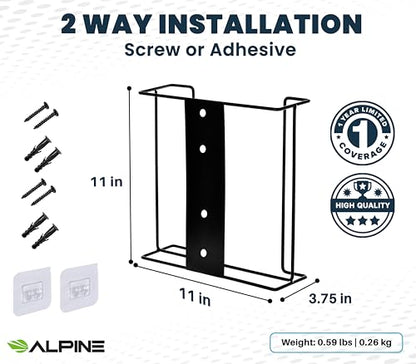 Alpine Glove Holder for Wall Mount - Latex Glove Holder Wire Glove Dispenser for Wall Disposable Glove Box & Tissue Box - Fits 2 Boxes (Black) - color: Black