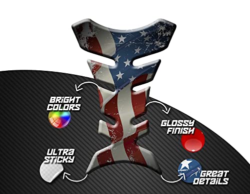 AMERICAN FLAG - Motorcycle Tank Protector Pad - Sticker Protector Compatible for Ducati Honda Yamaha Kawasaki Suzuki KTM BMW