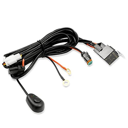 LASFIT 10ft Wiring Harness Kit Led Light Bar 12AWG Heavy Duty 12V On Off Switch Power Relay Blade Fuse for Led Light Bar Pods - size: 1 LEAD-320W