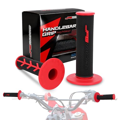 JFG RACING 7/8" Motorctcle Grips,22mm 24mm Non Slip Dirt Bike Hand Handlebar Glue Universal for Most Pit Bike Motercross KLX KX EXC XC SX CRF CR YZ WR DRZ RMZ 50 85 100 150 250 350 450 - color: red