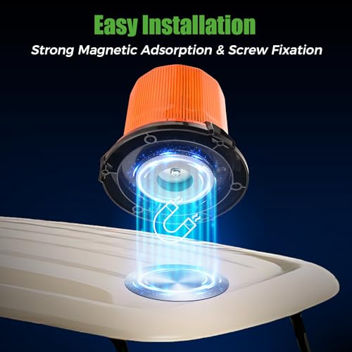 10L0L Golf Cart Flashing Safety Warning Light - 12-80V Wide Voltage Strobe Light with Remote Control, 360° Rotation, Magnetic Base, 3M Cable for Golf Cart School Bus Police Car Yacht