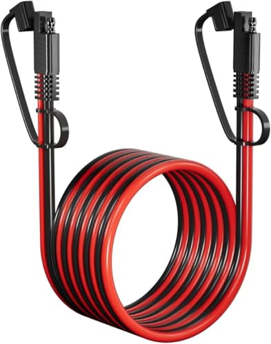 SAE Extension Cable 14AWG, Heavy Duty SAE to SAE Extension Cord with Waterproof Cap, 12V/24V DC Power Cable for Solar Panel, Car Battery Charger, RV, Truck, Boat, Power Inverter (10FT) - color: 10FT