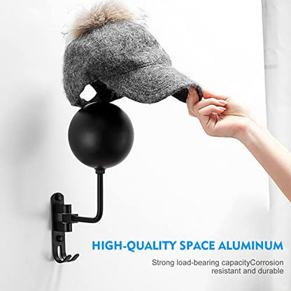 Motorcycle Helmet Holder Wall Mount 180 Degree Rotation Double Hook Helmet Hanger Bracket Display Rack for Helmets Caps Jackets Basketball Tail Box Garages Living Rooms Of