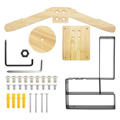 Tactical Gear Wall Mount Stand - Motorcycle Helmet Holder Display Stand with Hooks, Solid Wood Airsoft Plate Carrier Rack for Police, Football and Cycling Suit - color: Natural