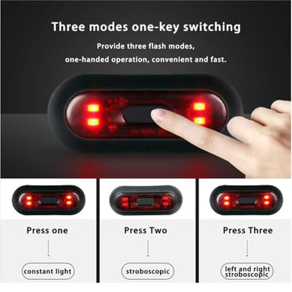 Riloer LED Helmet Light, Motorcycle Bike Rear Red Safety Helmet Light, Warning Tail Light for Night Riding with Rechargeable Battery & USB