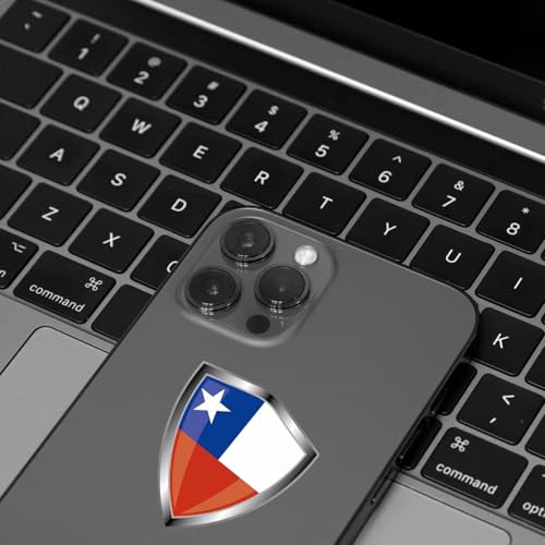 Chile Flag Decal Sticker - Chileans Flags Shield Shape Reflective Vinyl Car Stickers - for Car Window Bumper Laptop Waterproof Sticker (5Pcs) - color: Chile