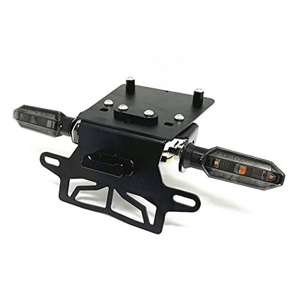 Grom Fender Eliminator Kit Compatible with Grom Tail Tidy 2022 2023 2024 MSX125 License Plate Holder Bracket with Rear Turn Signals & LED License Plate Light (Smoke) - color: Smoke