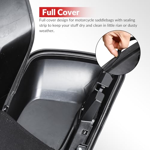TCT-MOTORPARTS Hard Saddlebags w/LED Turn Signal Light Fit For Harley Touring 2014-2024 Electra Road Street Glide Ultra Limited Road King - color: Standard Vivid Black w/Light #2