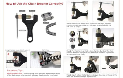 Windance Motorcycle Chain Link Breaker,Chain Pin Removal Tool with 10 Connecting Master Link for 50cc 125cc Dirt Pit Bike ATV Quad Go Kart Scooter Mini Bike (420)