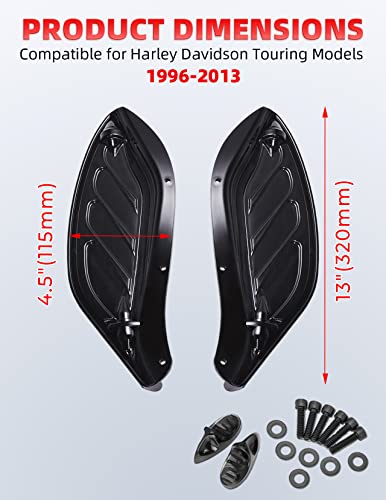 Amazicha Black Adjustable Air Deflector Kit Side Wing Deflectors Fairing Air Deflector Compatible for Harley Touring Street Glide, Electra Glide, Trike, Ultra Classic, CVO 1996-2013