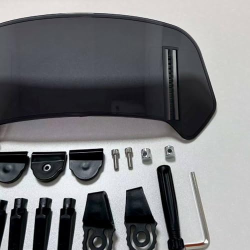 Motorcycle Windshield Extension, Adjustable Clip-On Windscreen Extender, Wind Deflector Spoiler Air Deflector, Universal Fit (Clear-14.1x5.9") - color: Clear-14.1x5.9"