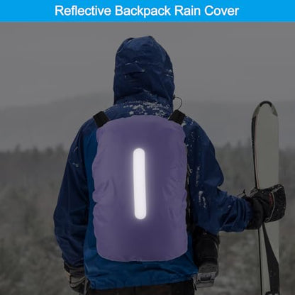 PATIKIL Waterproof Backpack Rain Cover, Non-Slip Backpack Cover with Vertical Reflective Strap Stay Dry for Hiking, Camping, Hunting - color: Purple, size: XX-Large