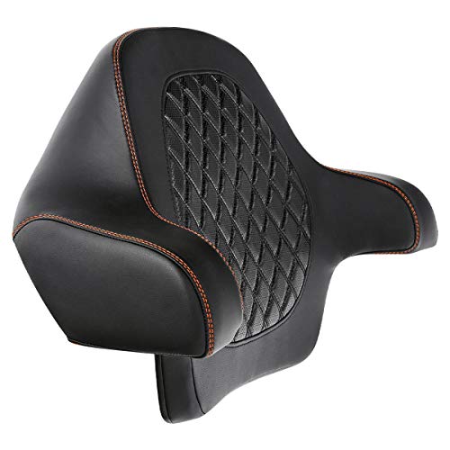 C.C. RIDER Black Diamond Sissy Bar - Wrap-around King Chopped Trunk Backrest Pad fit for Harley Touring Tour Trunk Road King FLHR Street Glide FLHX Road Glide FLTRX 2014-2024 - color: 04# Brown Passenger Backrest