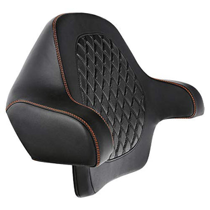 C.C. RIDER Black Diamond Sissy Bar - Wrap-around King Chopped Trunk Backrest Pad fit for Harley Touring Tour Trunk Road King FLHR Street Glide FLHX Road Glide FLTRX 2014-2024 - color: 04# Brown Passenger Backrest