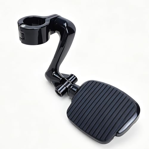 YENHUR 1.5 inches Highway Pegs Kit, Gloss Black Finish, Heavy-Duty Steel Clamps, Mini Footboards Fit for Electra Glide Street Road Glide Road King Fat Boy with 1.5" (38mm) Fatty Engine Guard Crash Bar - color: 1-1/2" Clamps-Gloss Black