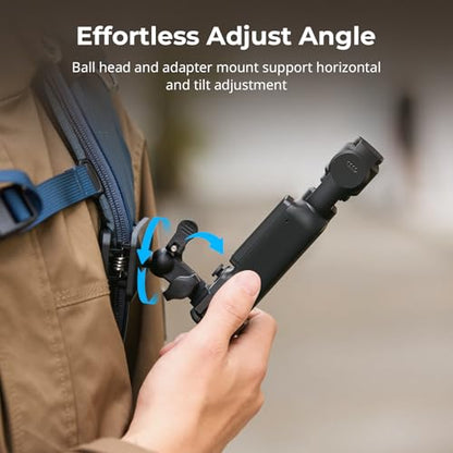 SMALLRIG Magnetic Backpack Strap Clip Mount for DJI Osmo Pocket 4 3/Action 6/5 Pro/4/Nano, for GoPro Hero 13/12/11, for Insta360 X5/4/3/Ace Pro 2, with Ball Head Adapter Base Mantis Hook - 6052 - style: Clip Mount (for Pocket 4/3)