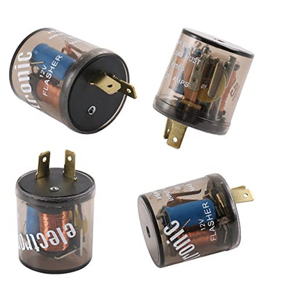 4 Pcs 2 Pin 12V Electronic Turn Signal Flasher Relay 2 Prong Flasher Relay 20 Amps for Universal Automobile Motorcycle Bike Scooter Fix Turn Signal Bulbs Flash - size: 4pc 2 PIN 20 Amps 12V Flasher