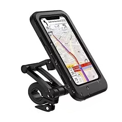 Tyenaza Motorcycle Navigation Bracket, Motorcycle Phone Holder Waterproofs Sensitive TPU Touch Screen 360° Rotation Bike Navigation Mount