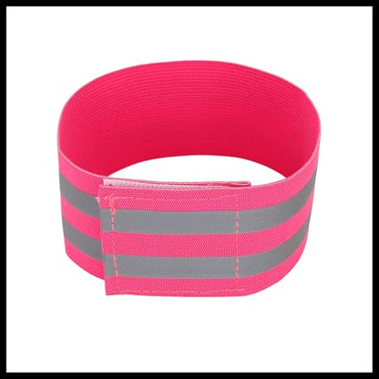 8pcs Reflective Bands for Arm Reflective Armbands High Visibility Night Cycling Riding Reflector Tape Straps Bracelet Pink Durable Material