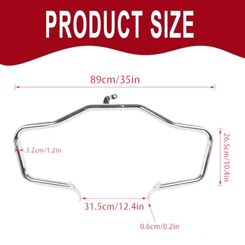 Highway Crash Bar Engine Guard Replacement for BMW R18 2020-2025 R18 B 2021-2025 R18 Classic Transcontinental 2021-2025 R18 Roctane 2023 2024 2025(Chrome) - color: Chrome