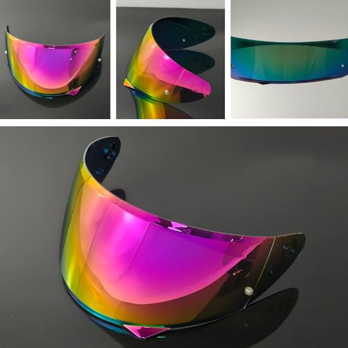 HJ-34P Helmet Visor Replacement for HJC C10.Motorcycle Helmet Shield UV Protection Compatible with HJC C10 (Revo Pink Gold+Anti Fog Film) - color: Anti Fog Film+revo Pink Gold