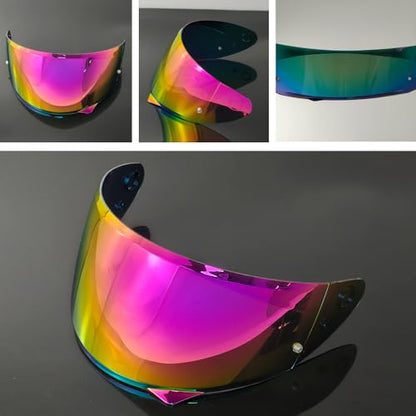 HJ-34P Helmet Visor Replacement for HJC C10.Motorcycle Helmet Shield UV Protection Compatible with HJC C10 (Revo Pink Gold+Anti Fog Film) - color: Anti Fog Film+revo Pink Gold