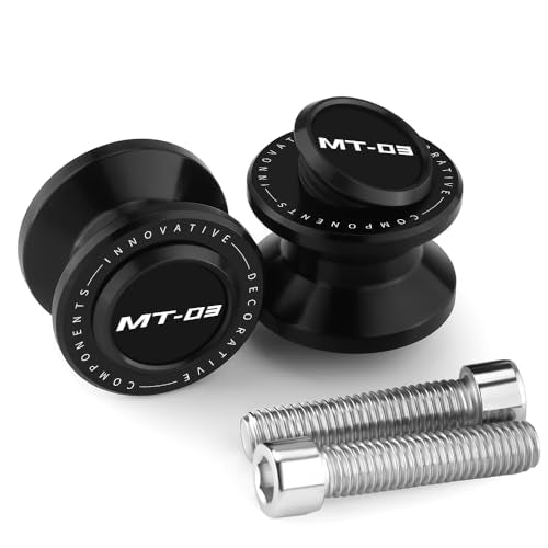 M6 Motorcycle Swingarm Spools Slider Compatible With YAMAHA MT03 2018 2019 2020 2021 2022 2023 2024 2025 | Swing Arm Stand Bobbins Screws MT-03 MT 03 Accessories (black) - color: black