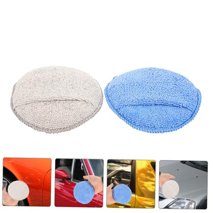 GANAZONO 4pcs Applicator Pads for Car Waxing and Polishing Microfiber Cleaning Round Pads for Vehicle Detailing Scratch Shine Suitable for Cars Motorcycles
