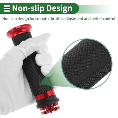 7/8" 22mm 15/16" 24mm Motorcycle Hand Grips Cover Kit Non Slip Aluminum Alloy Rubber Handlebar Hand Grips for Motorcycle Scooter Bicycle ATV Red 1Set - color: Red