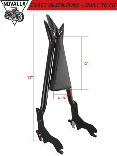 33” Tall Detachable Sissy Bar Backrest Pad Fit For Harley Davidson Softail Harley, Softail Models 2018-2025 Low Rider FXLR FXRST FXLRS FXLRST FLSB (GB-NEW) - color: GB-NEW