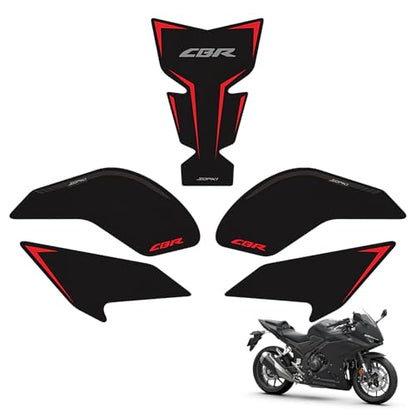 Tank Pad Sticker For CBR400R CBR500R Thermal Insulation, Damage Prevention, Coating Protection,The Fuel Tank Pad, CBR400R Accessories,CBR500R Accessories (Gray text on black background D) - color: Gray text on black background D