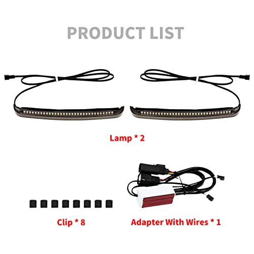LED Saddlebag Tail Light with Running Brake Light and Sequential Turn Signal Lamp Fit for Harley Touring Street Glide Road King Road Glide Electra Glide Ultra Limited 2014-2023 (Smoked Lens) - color: 2014-2024 Smoke