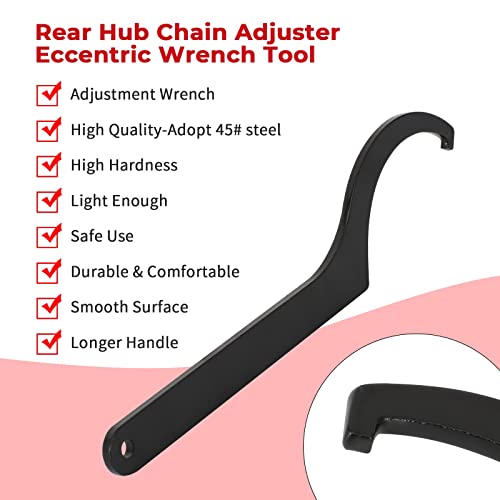 Chain Adjuster Tool Rear Hub Eccentric Wrench Tool for Ducati 748 848 916 996 998 1098 1198 1199 1299 V4 Spanner Wrench Hypermotard 796 821 939 950 1100 Monster with Single-Sided Axle Swingarm