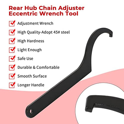 Chain Adjuster Tool Rear Hub Eccentric Wrench Tool for Ducati 748 848 916 996 998 1098 1198 1199 1299 V4 Spanner Wrench Hypermotard 796 821 939 950 1100 Monster with Single-Sided Axle Swingarm