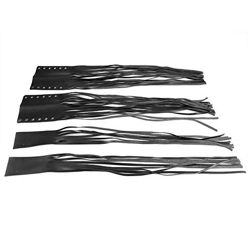 Qiilu Motorcycle Clutch Tassels, Universal Hand Grips Tassel Fringe Wrap Cover Motorcycle Brake Clutch Lever Streamer 7/8in 1in Fit for (Black) - color: Black