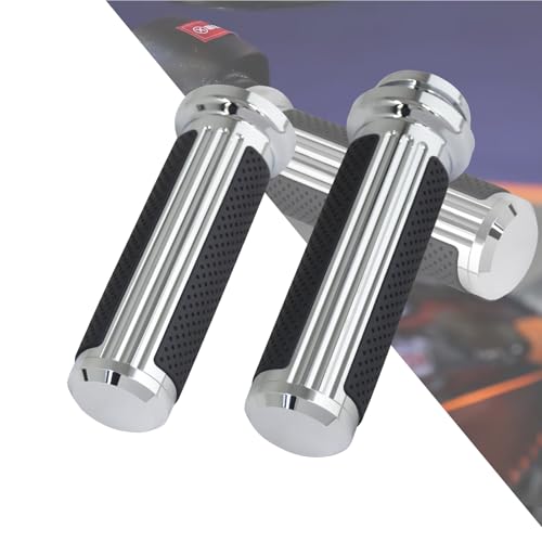 1" Electronic Throttle Defiance Handlebar Grips 25mm Hand Grips Fit for Harley Touring Street Glide Road King Road Glide Electra Glide - color: #1 Chrome